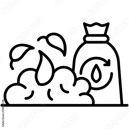 Compost Icon. Bio Degradable Symbol. Line Icon Vector Stock 