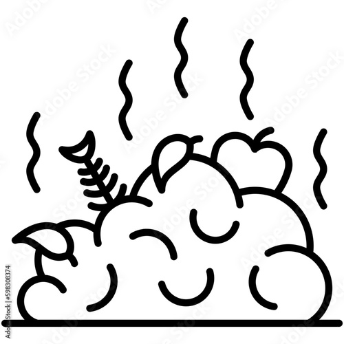 Compost Icon. Bio Degradable Symbol. Line Icon Vector Stock 