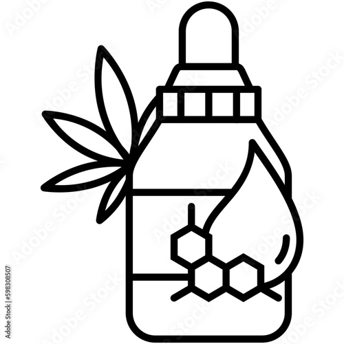 cbd oil icon. tincture hemp concentrate symbol. line icon vector stock