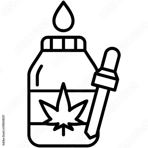 cbd oil icon. tincture hemp concentrate symbol. line icon vector stock