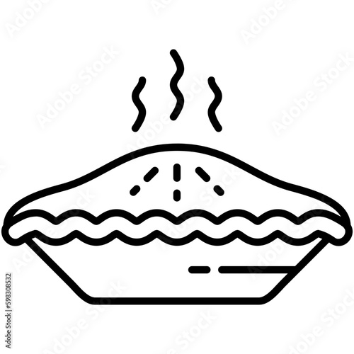 pie icon. cookie bake cake symbol. line icon vector stock