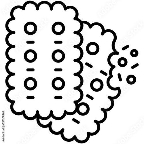 biscuit icon. cookie bite symbol. line icon vector stock