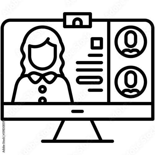 Lecture Icon. Online Video Webinar Symbol. Line Icon Vector Stock 