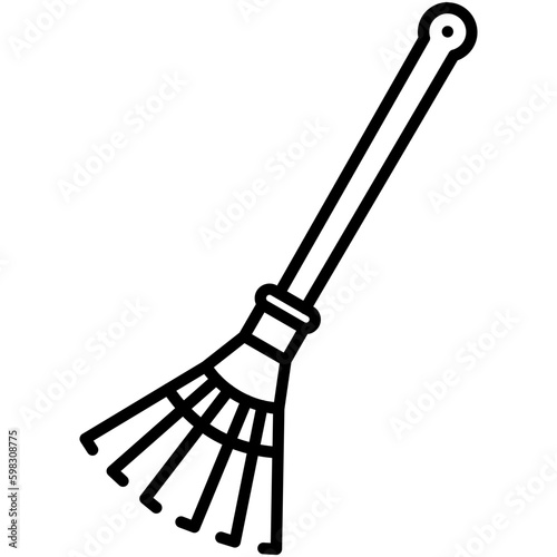 Rake Icon. Plant Gardening Agriculture Symbol. Line Icon Vector Stock 