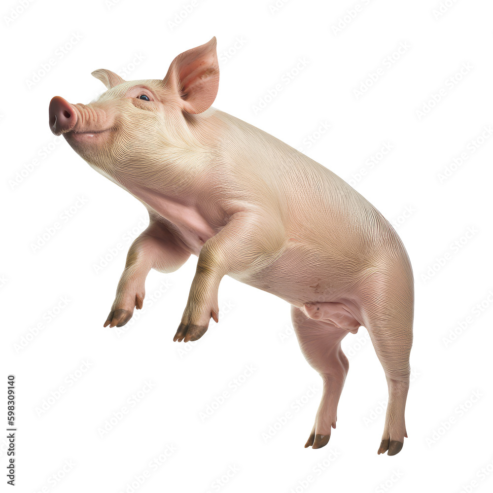 pig with happy face isolated on white background pig with happy face isolated on white background