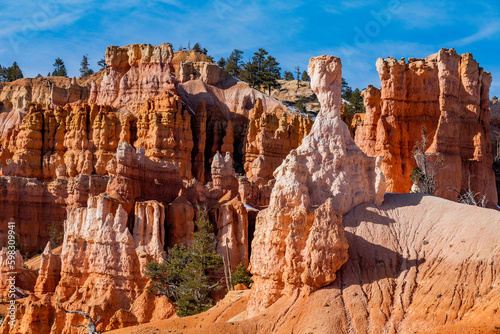 United States, Utah, Bryce Canyon National Park, Hoodoo sandstone rock formations photo
