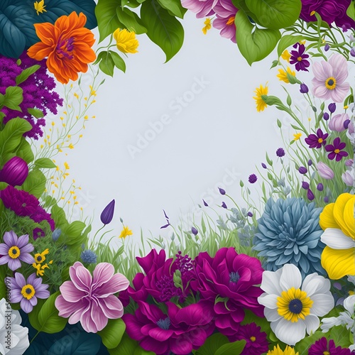 frame with flowers