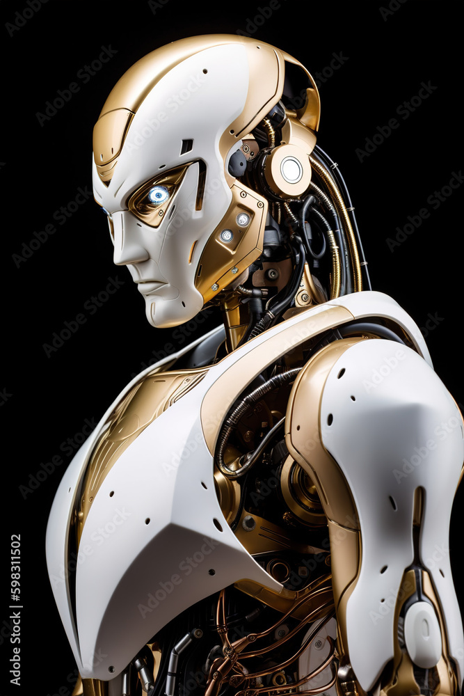 Humanoid robotic ai. Futuristic technology or machine learning concepts