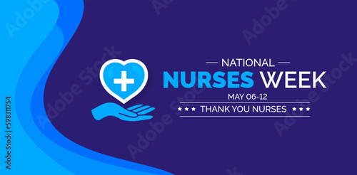 National Nurses Week background or banner design template celebrated in may