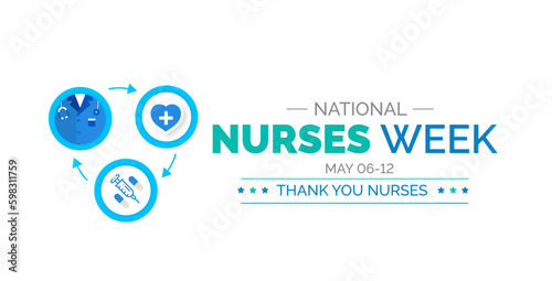 National Nurses Week background or banner design template celebrated in may