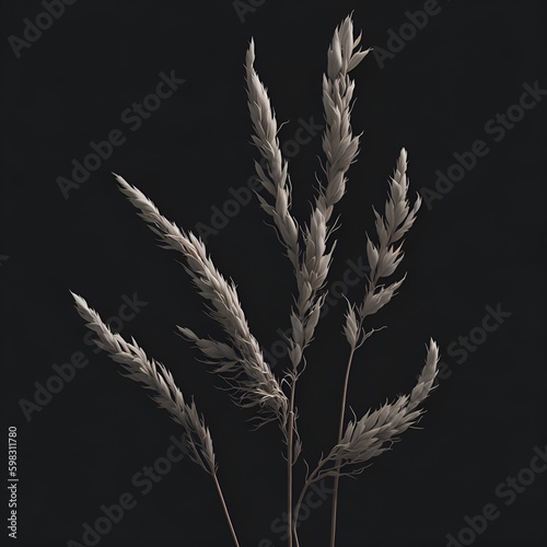 ears of wheat on black background