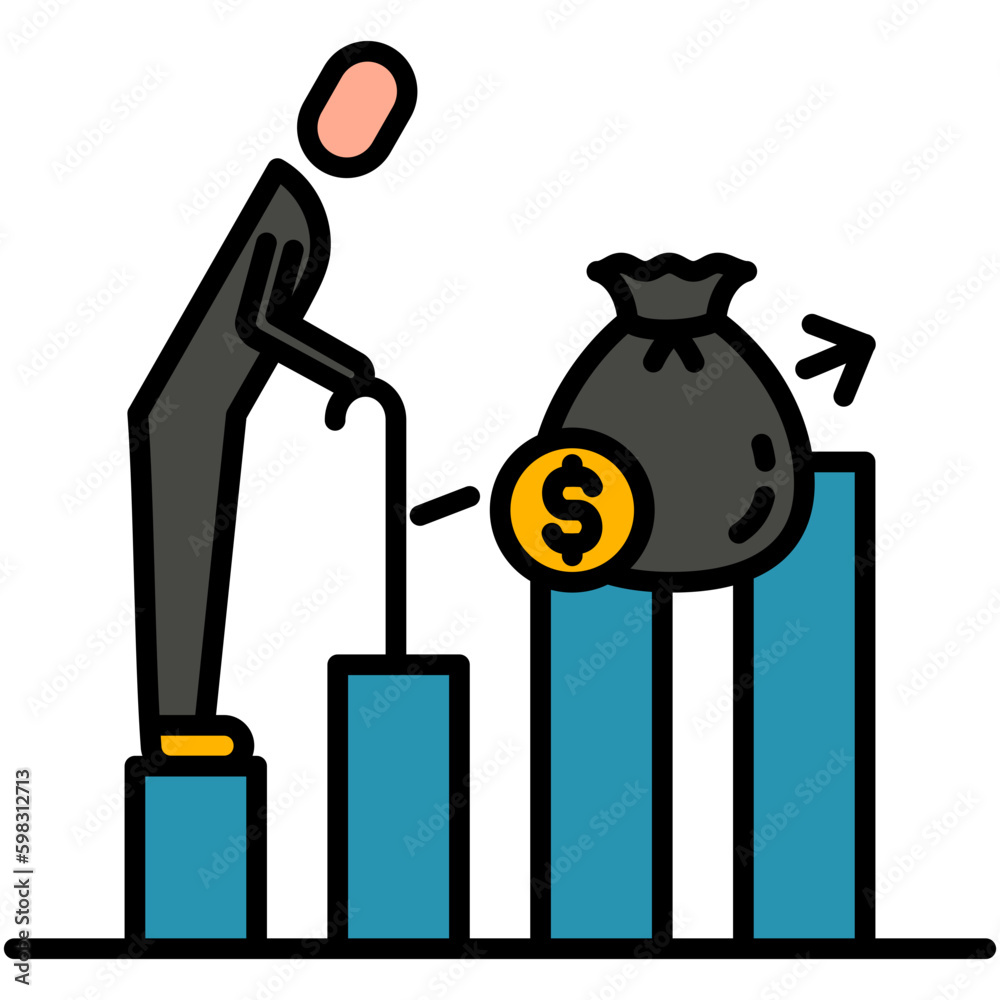 Investment Icon. Pension Fund Plan Symbol. Line Filled Icon Vector Stock Investment Icon. Pension Fund Plan Symbol. Line Filled Icon Vector Stock