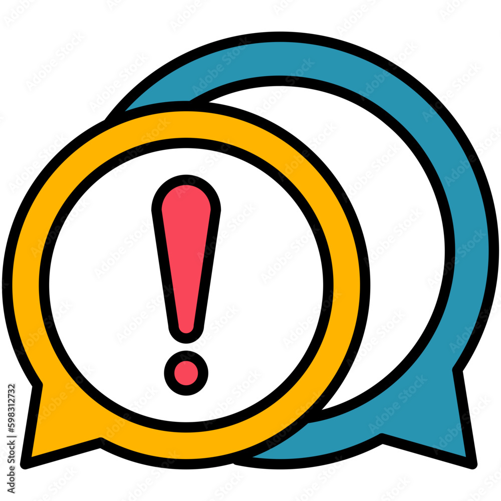 Attention Icon. Exclamation Mark Alert Symbol. Line Filled Icon Vector Stock Attention Icon. Exclamation Mark Alert Symbol. Line Filled Icon Vector Stock