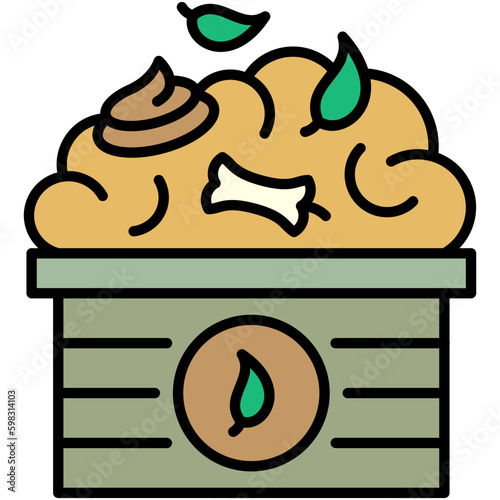 Compost Icon. Bio Degradable Symbol. Line Filled Icon Vector Stock 