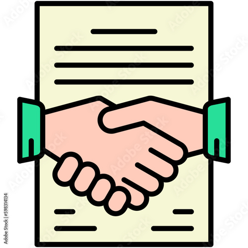 Deal Icon. Auction Act Symbol. Line Filled Icon Vector Stock 