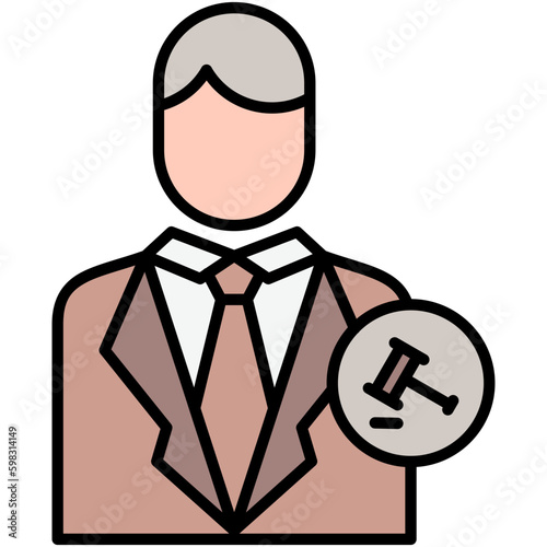 Auctioneer Icon. Auction Act Symbol. Line Filled Icon Vector Stock 