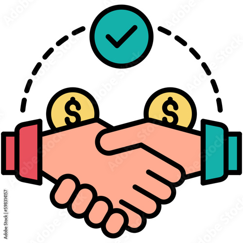Deal Icon. Auction Act Symbol. Line Filled Icon Vector Stock 