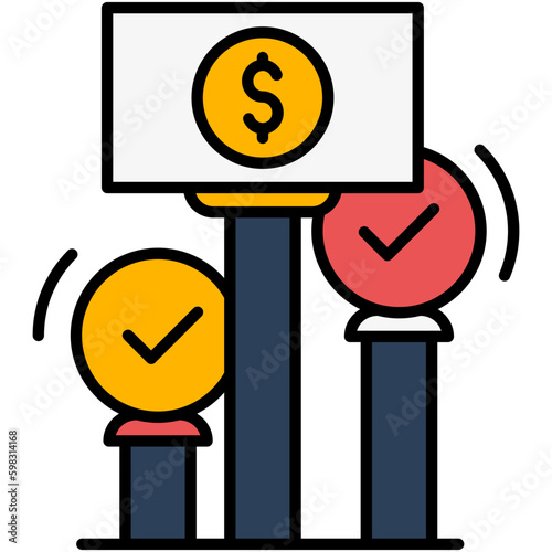 Bid Icon. Auction Act Symbol. Line Filled Icon Vector Stock 