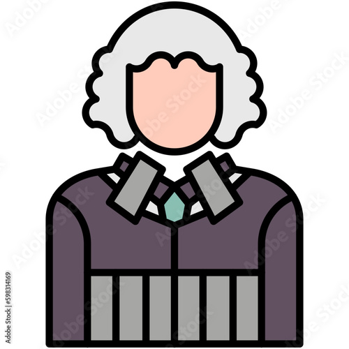 Judge Icon. Auction Act Symbol. Line Filled Icon Vector Stock 