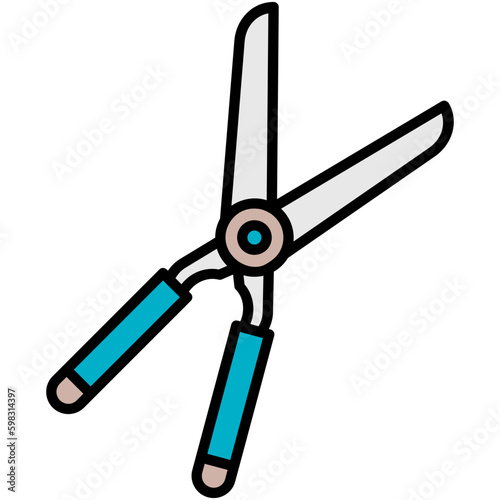 Shears Icon. Plant Gardening Agriculture Symbol. Line Filled Icon Vector Stock 