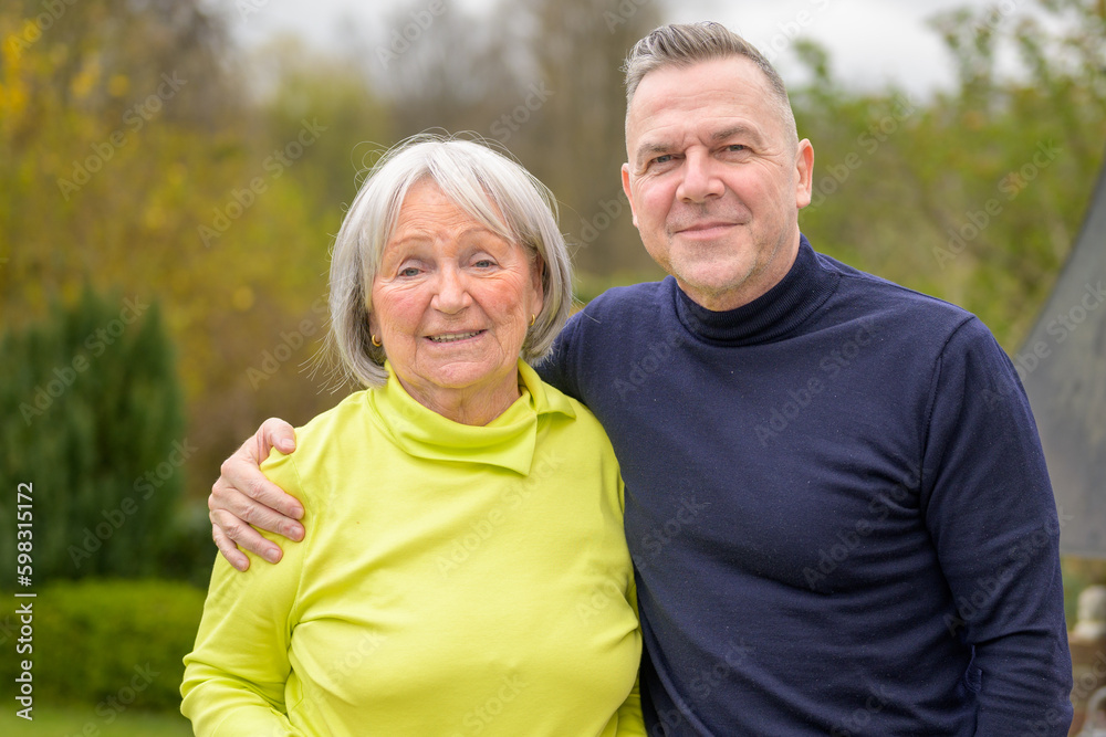 Family of two generations, mother and son Family of two generations, mother and son