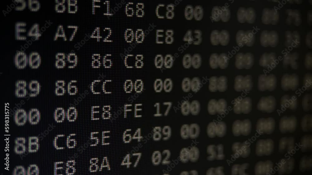 Binary Program Code On Black Background Binary Program Code On Black Background