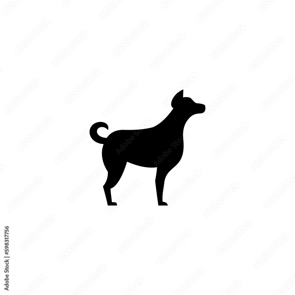 simple dog icon illustration vector