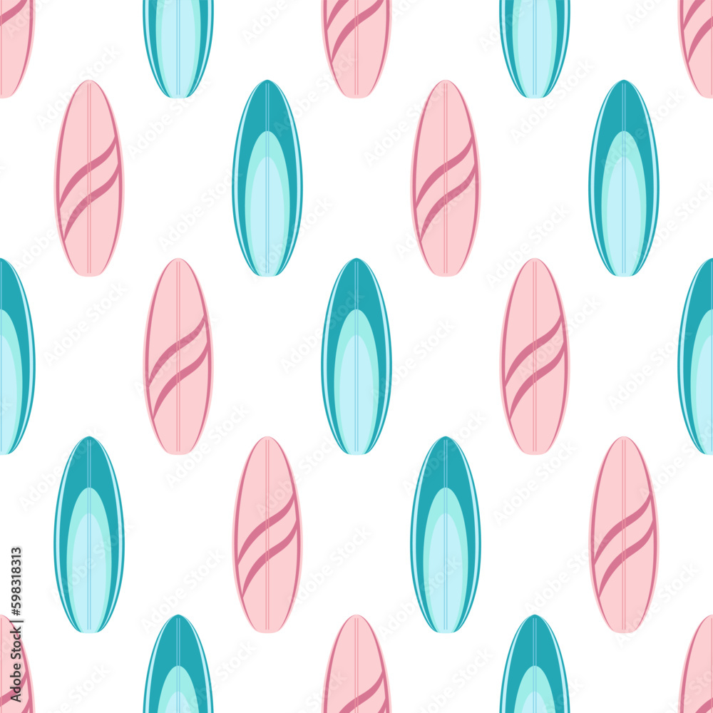 cartoon seamless pattern with surfboards, vector illustration cartoon seamless pattern with surfboards, vector illustration