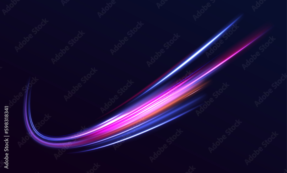 Concept of leading in business, Hi tech products, warp speed wormhole science vector design. Horizontal speed lines background - obrazy, fototapety, plakaty 