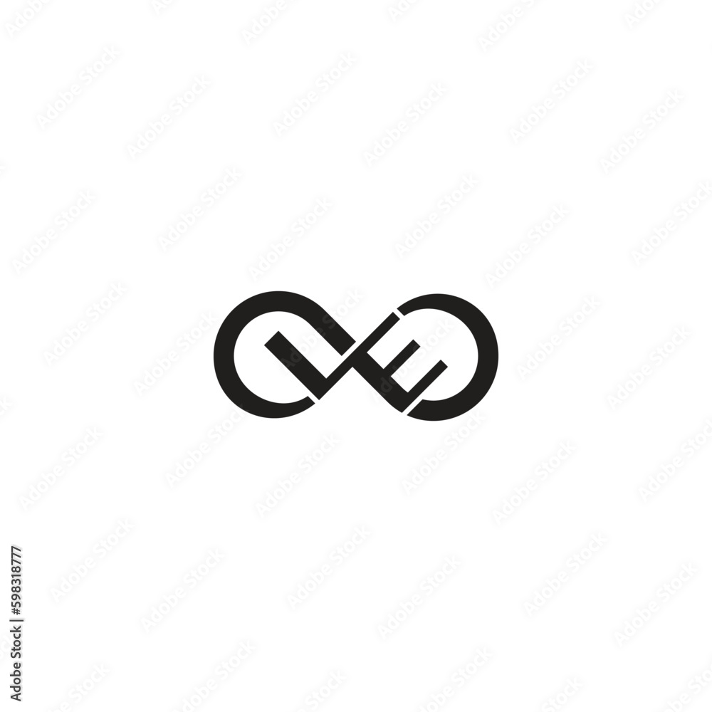 Letter LE and Infinity logo or icon design Letter LE and Infinity logo or icon design