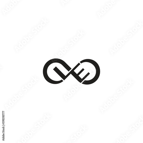 Letter LE and Infinity logo or icon design