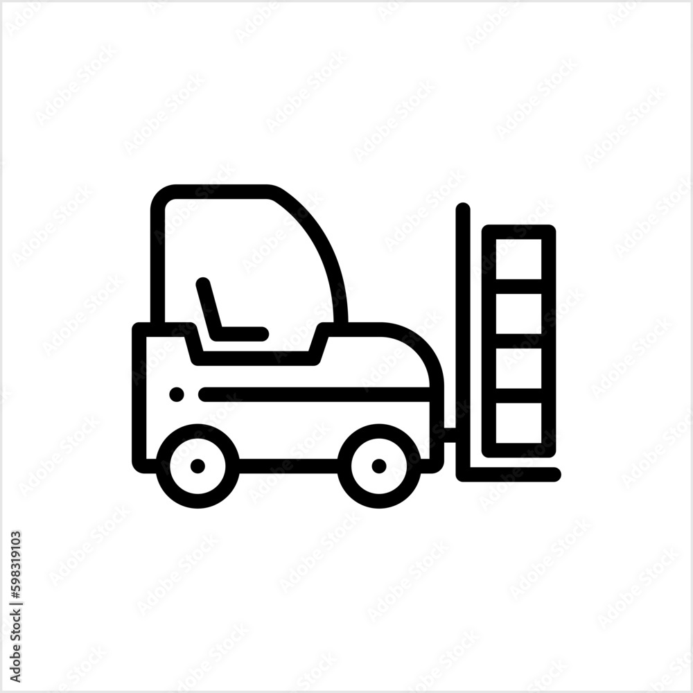Forklift Truck Icon, Industrial Truck Used For Moving And Lifting Material Forklift Truck Icon, Industrial Truck Used For Moving And Lifting Material