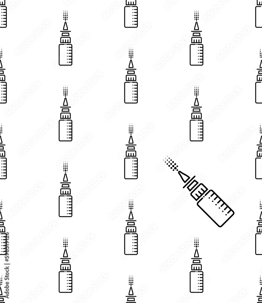 Nasal Spray Icon Seamless Pattern, Nose Cleaning Liquid Spray, Nasal