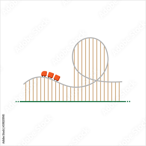 Roller Coaster Icon, Amusement Ride Icon