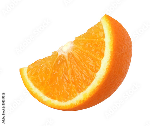 slices orange fruit isolated  Orange fruit macro studio photo  transparent png  PNG format  cut out.