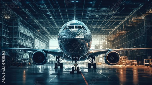 Digital Transformation in Aviation Industry, Technological Advancements, Innovation, and Efficiency in Aerospace, Generative AI Illustration