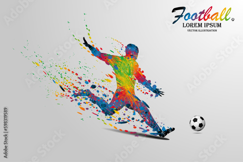 Visual motion drawing for football sport or football best player at speed of fast running in stadium colorful beautiful design style for winner sport game vector illustration