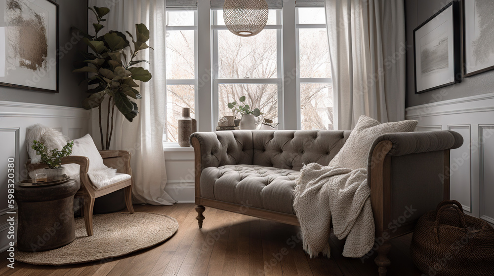 Fototapeta premium Cozy Reading Nook, generative AI, AI generated Generative AI