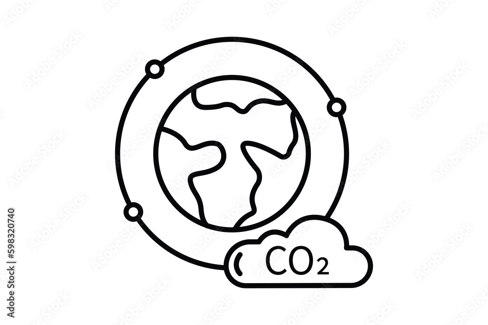 Atmospheric pollution icon illustration. icon related to global warming, CO2. Line icon style. Simple vector design editable Atmospheric pollution icon illustration. icon related to global warming, CO2. Line icon style. Simple vector design editable