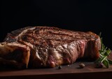 ribeye steak with a crusty sear and marbled fat
