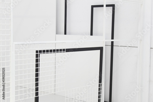 modern two-color black and white photo studio