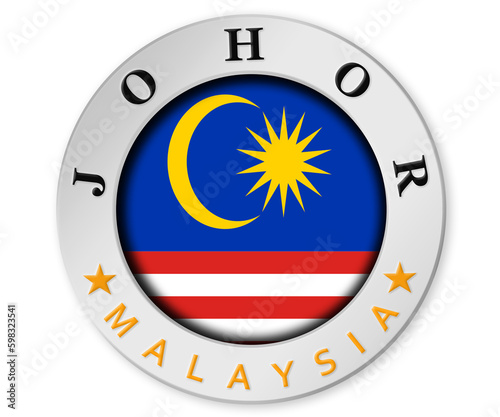 Silver badge with Johor and Malaysia flag