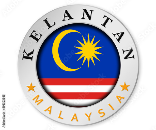 Silver badge with Kelantan and Malaysia flag