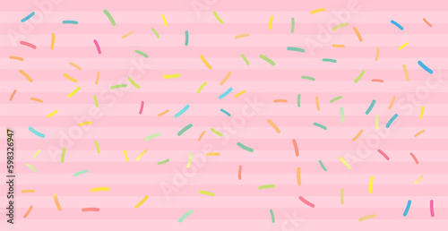 Colorful donut or cake glaze seamless pattern with sprinkle topping. Vector