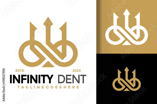 Infinity Trident Logo vector icon illustration