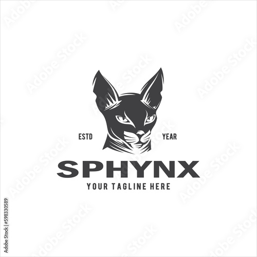 Sphynx Cat Logo Design Vector Image