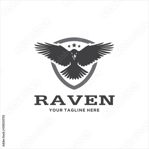 Raven Bird Logo Design Vector Image