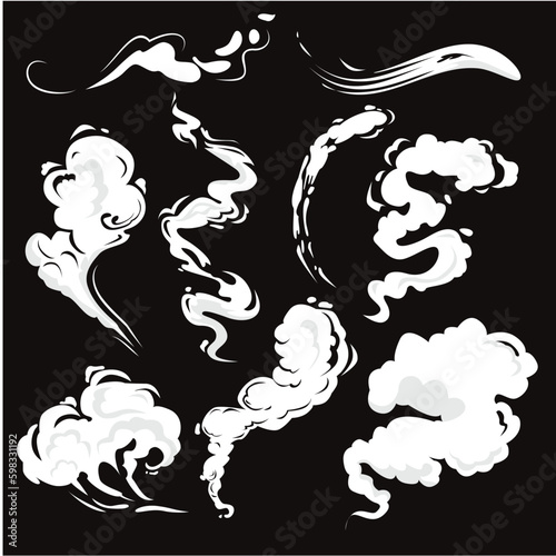 smoke clouds anime vector illustrator