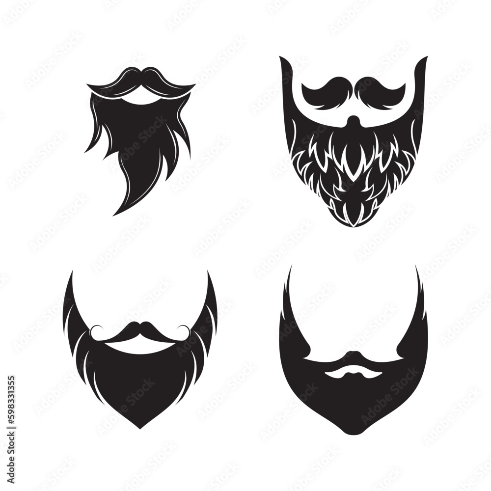 Fototapeta premium Beard icon logo and mustache vector