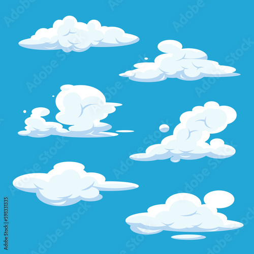 blue sky and clouds anime vector illustrator